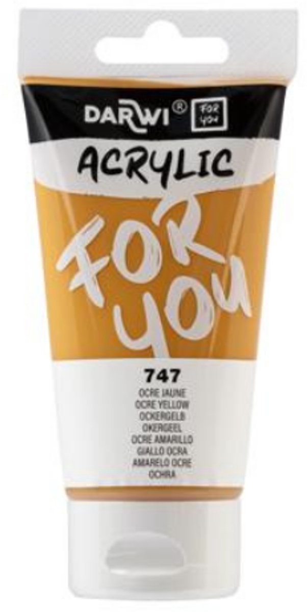 Darwi For You acrylverf 75 ml in tube okergeel