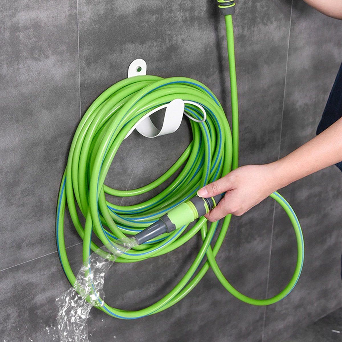 Tuinslanghouder, aan de muur gemonteerde slanghanger RVS tuinslanghanger Tuinwaterslanghanger Sterke slangstandaard - ShopVlot