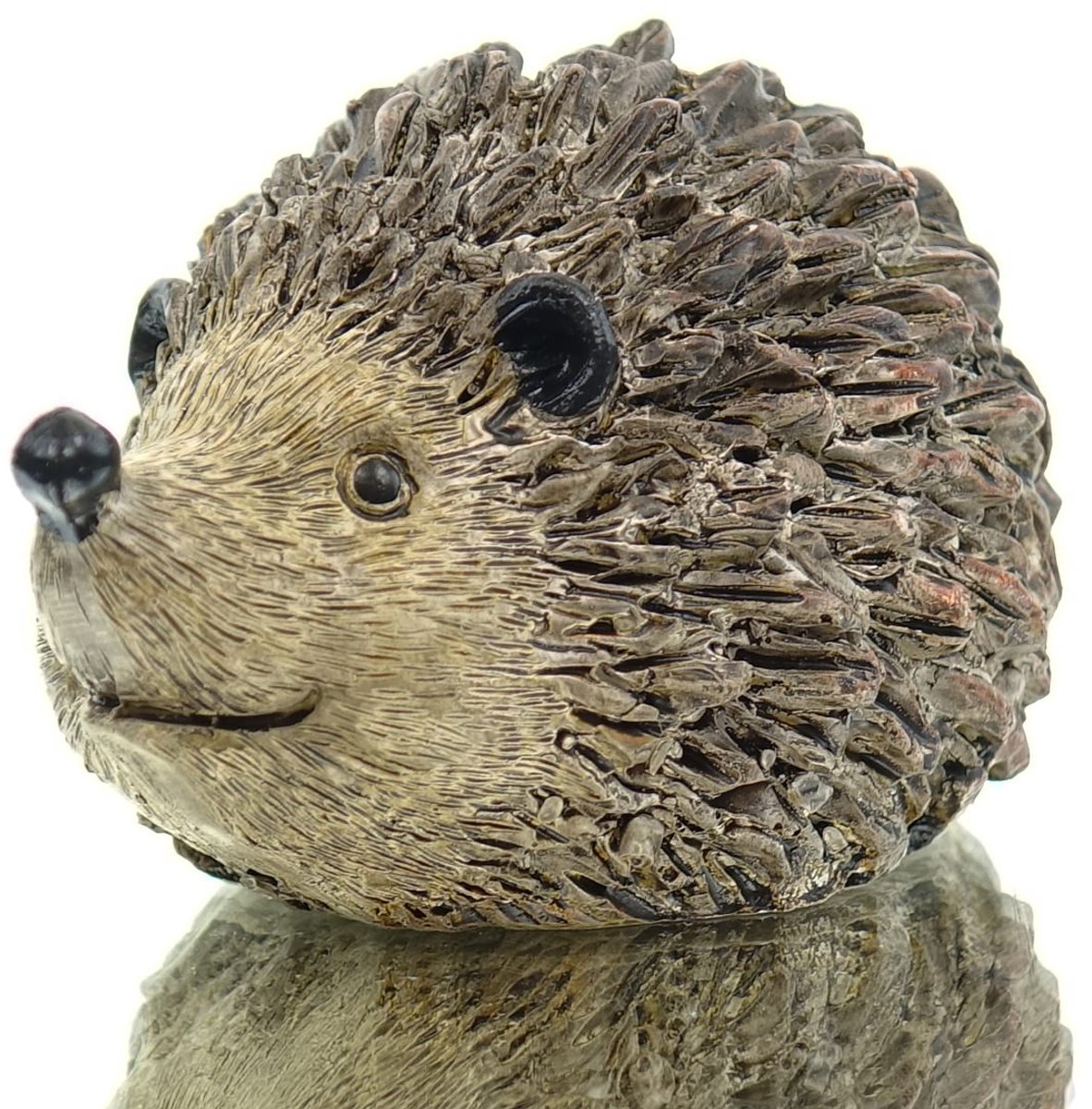 Posiwio decofiguur lachende egel bruin 6 cm polyresin