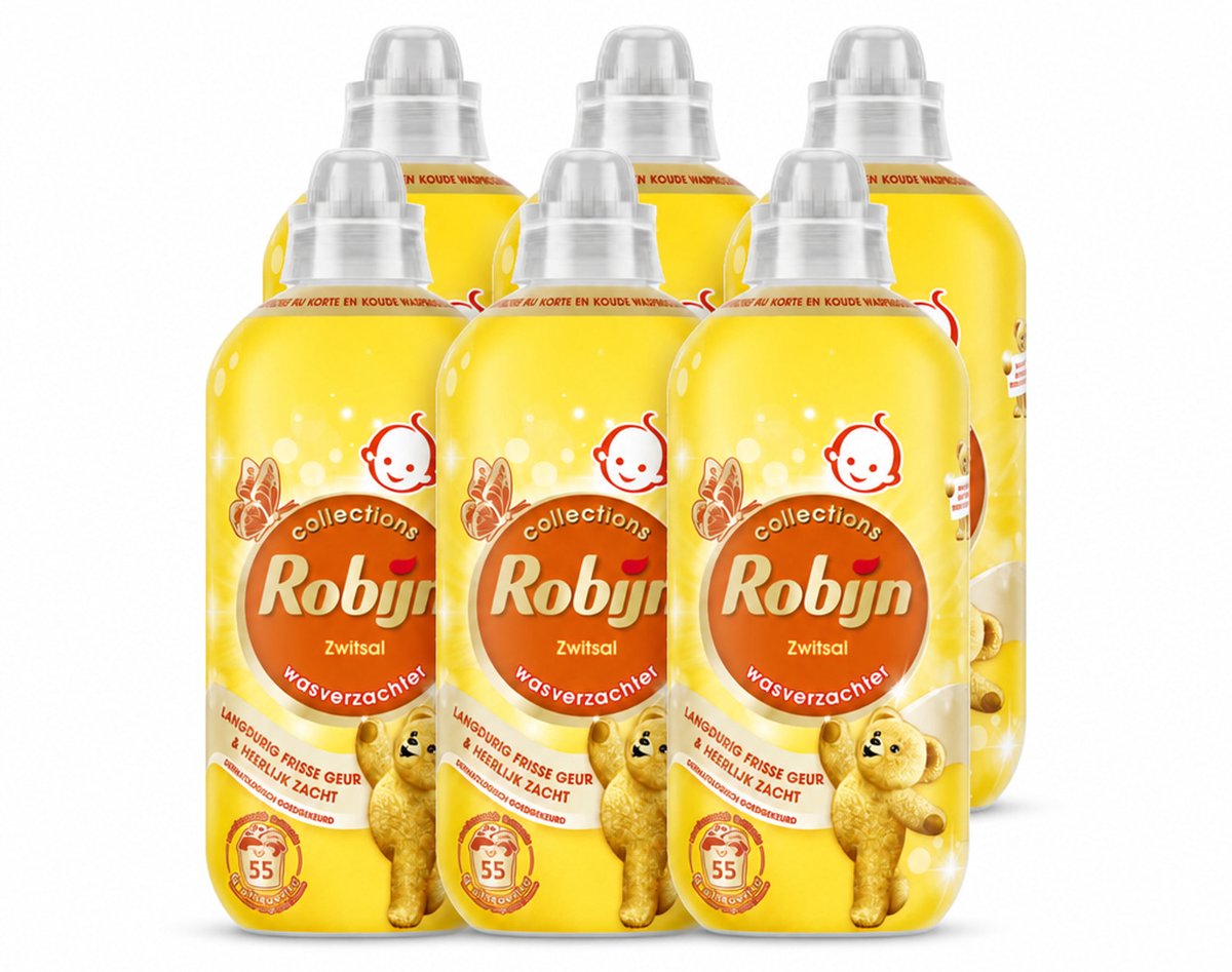 6 x Robijn – Wasverzachter – Zwitsal – 1,1 L - Voordeelverpakking - 6 stuks