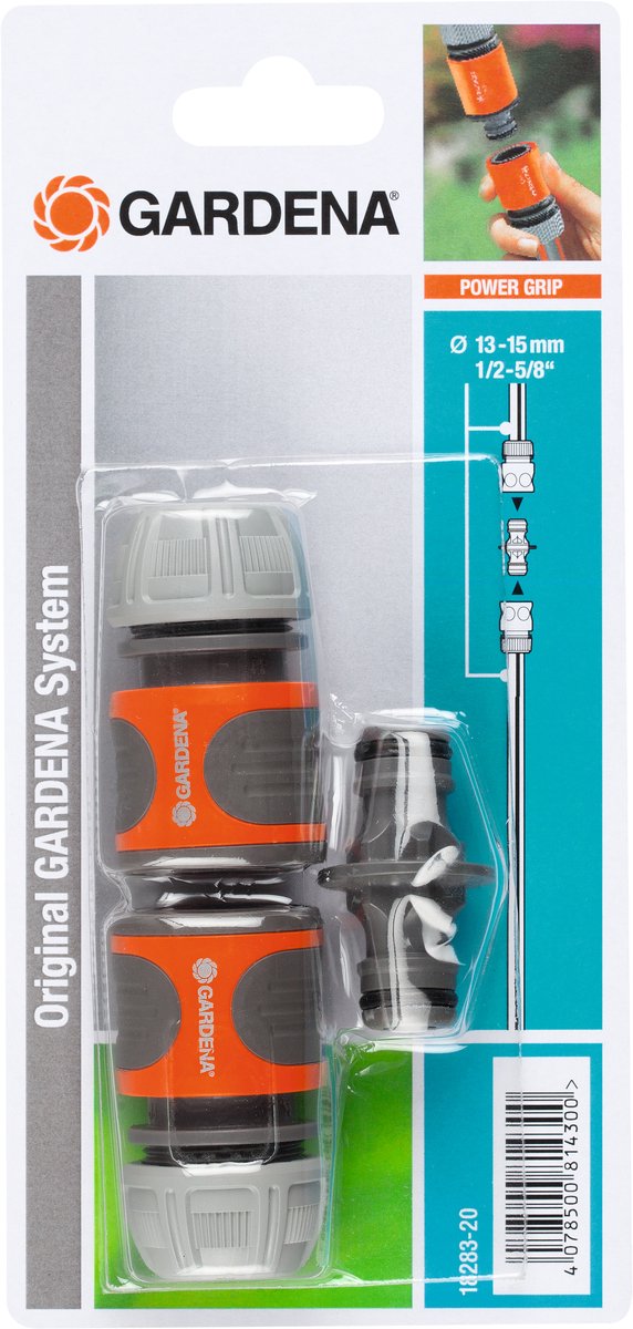 GARDENA Kunststof Slangkoppeling 13 mm (1/2) Ø - Steekkoppeling Set - 18283-20 — cadeau in Tuin & Klussen - foto 6