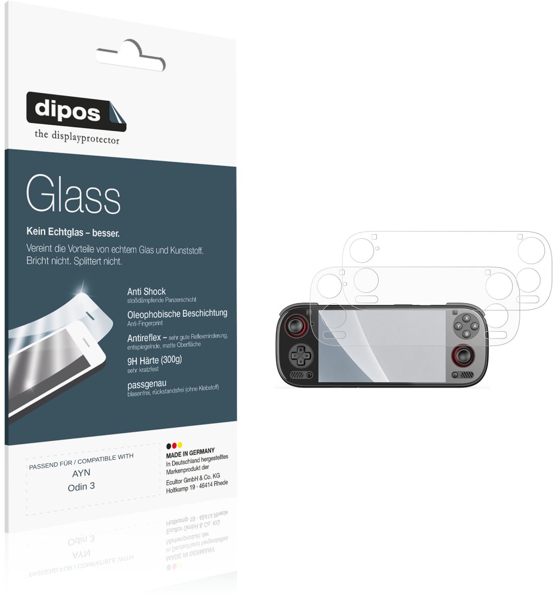 dipos – 2x Matte Pantserfolie geschikt voor AYN Odin 3 | 9H Screenprotector