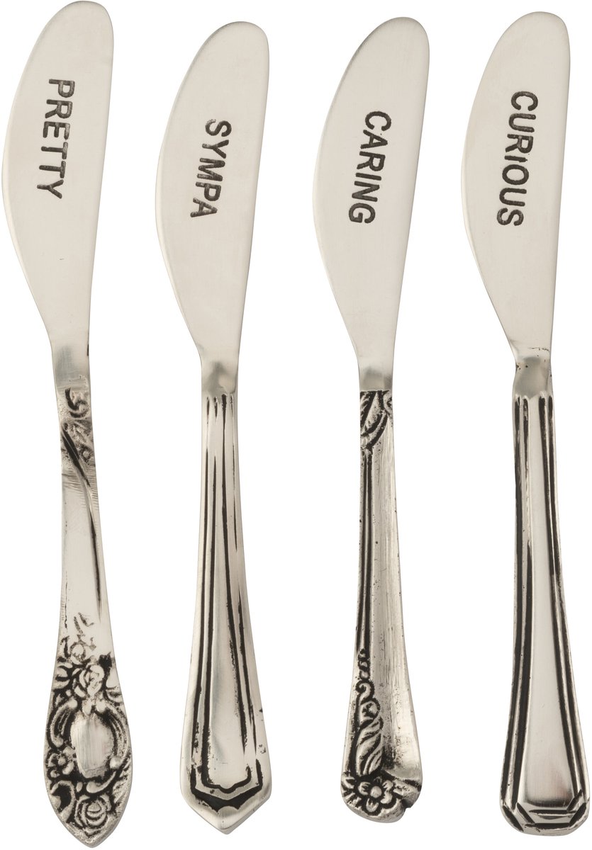 J-Line bestek Messing - brass - zilver - doos van 4