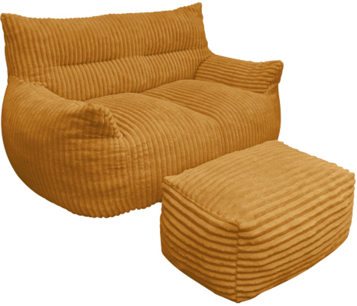 Zitzak - Zitbank - Ergonomisch - Grote zitzak - Comfortabele zitbank - Met voetenbankje - Met armleuningen - Diepe Comfort Voor Woonkamer/Slaapkamer -bruinachtig geel