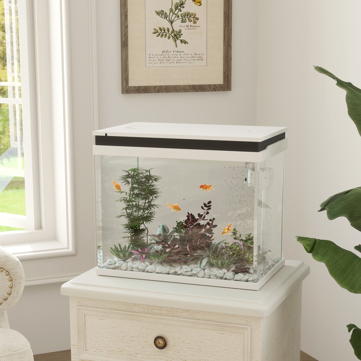 MODFU-Aquarium-41 Liter-Glas-Filter-LED-Verlichting-Wit