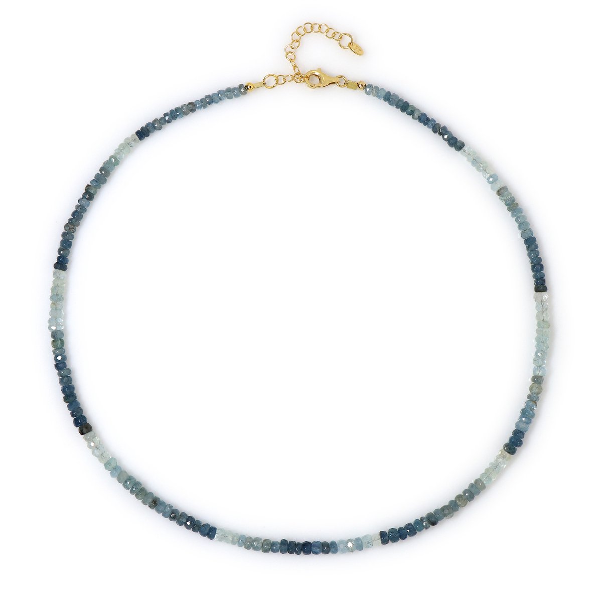 Cavill - Zilveren Halsketting 925 Sterling Zilver Verguld - 46,657 ct Santa Maria Aquamarijn - Verstelbare Elegante Blauwe Ketting