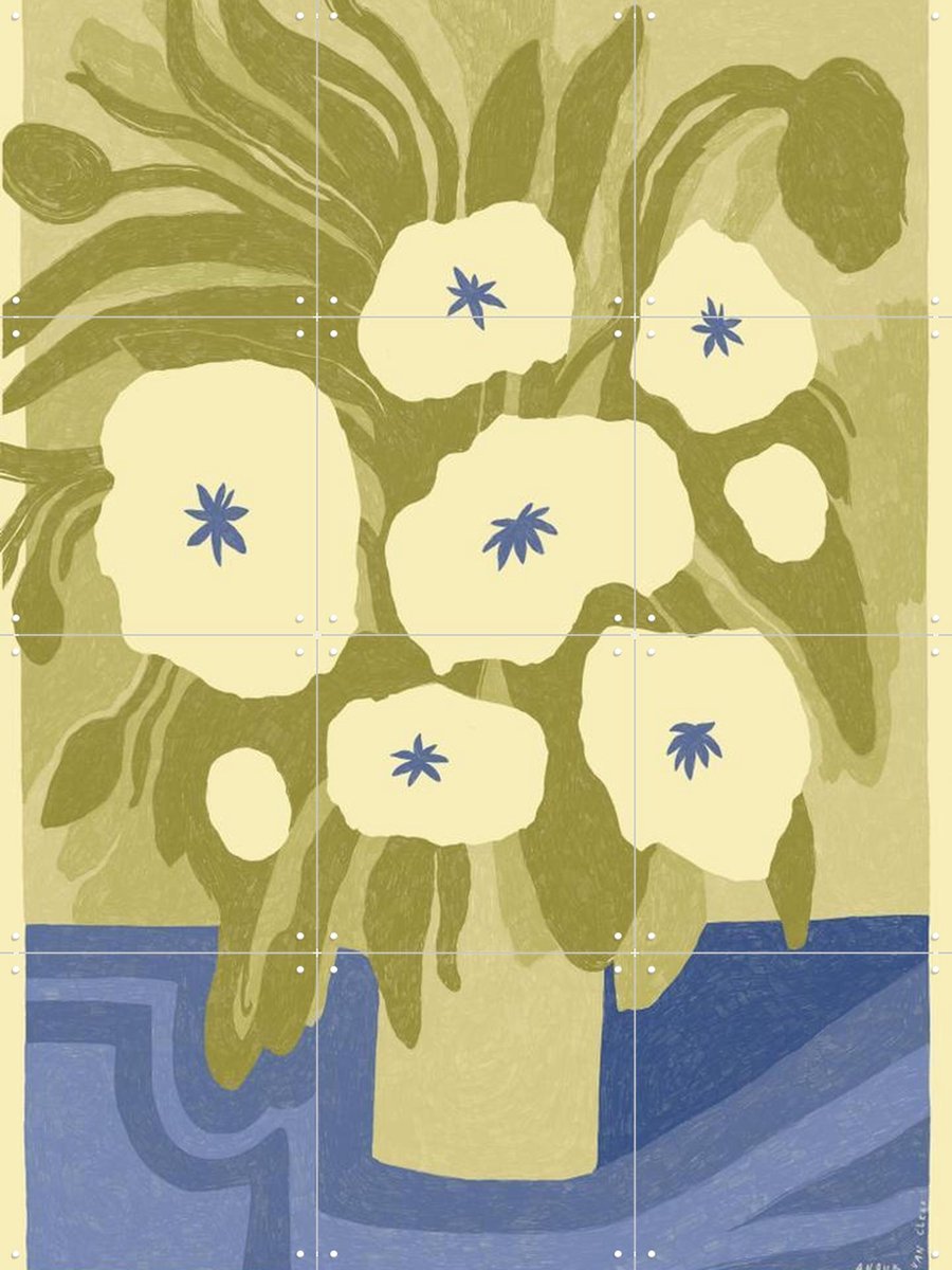 IXXI Bouquet, Anouk van Cleef - 60 x 80 cm - Gratis ophangtool - Grote wanddecoratie en posters - Illustraties, Kleurrijk, Woonkamer, Eetkamer