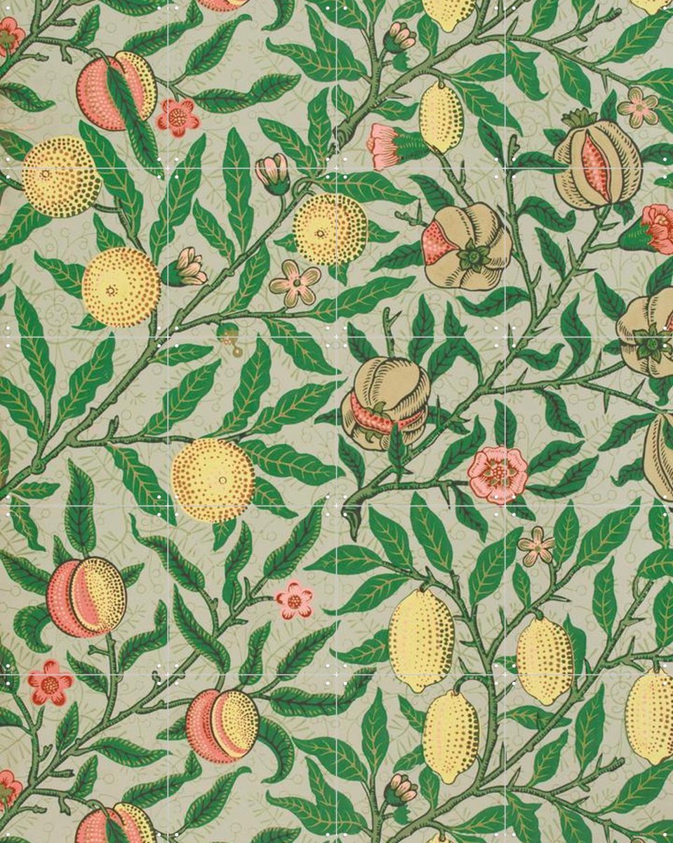 IXXI Fruit green, William Morris & Victoria and Albert Museum - 80 x 100 cm - Gratis ophangtool - Grote wanddecoratie en posters - Art Nouveau