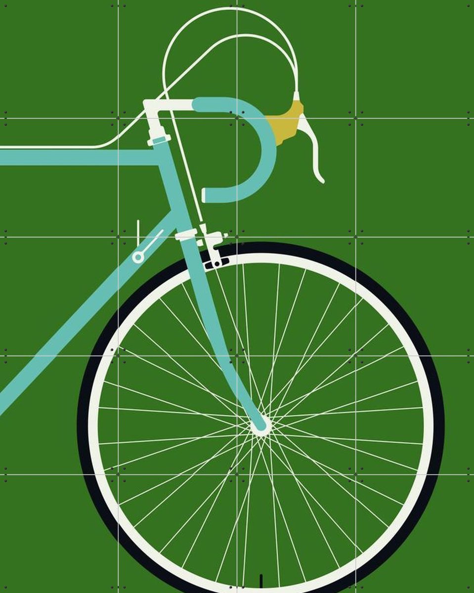 IXXI Racing Bike Blue Front, Bo Lundberg - 80 x 100 cm - Gratis ophangtool - Grote wanddecoratie en posters - Digitale Kunst, Minimalisme