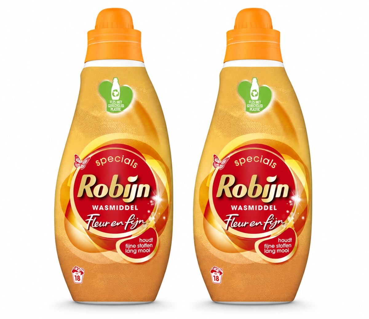 2 x Robijn Specials - Fleur & Fijn - Vloeibaar Wasmiddel - 18 Wasbeurten - Bulkverpakking - 2 stuks