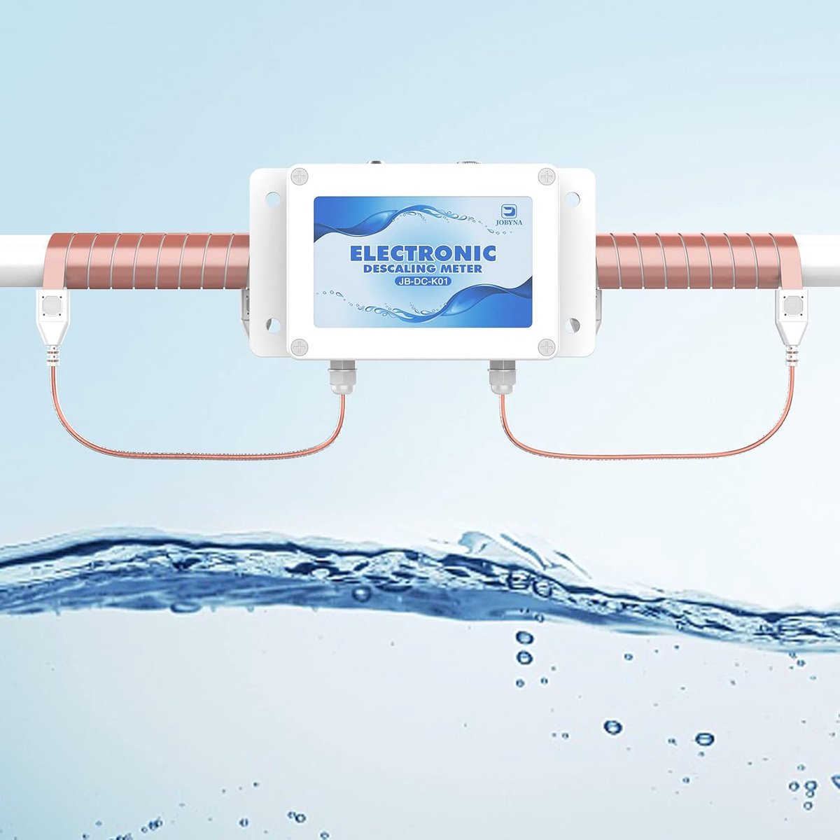 JOBYNA Elektronische waterontkalker, alternatief wateronthardersysteem, waterfilter voor kalkreductie, kalk, lood - ShopVlot