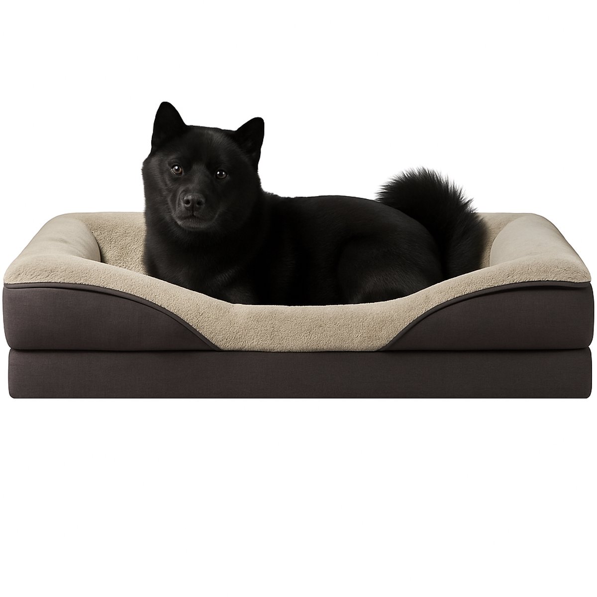 Ibenzoa ® Orthopedisch hondenbed - Hondenbank - Bruin - 89x56 cm - Traagschuim - Wasbare hoes