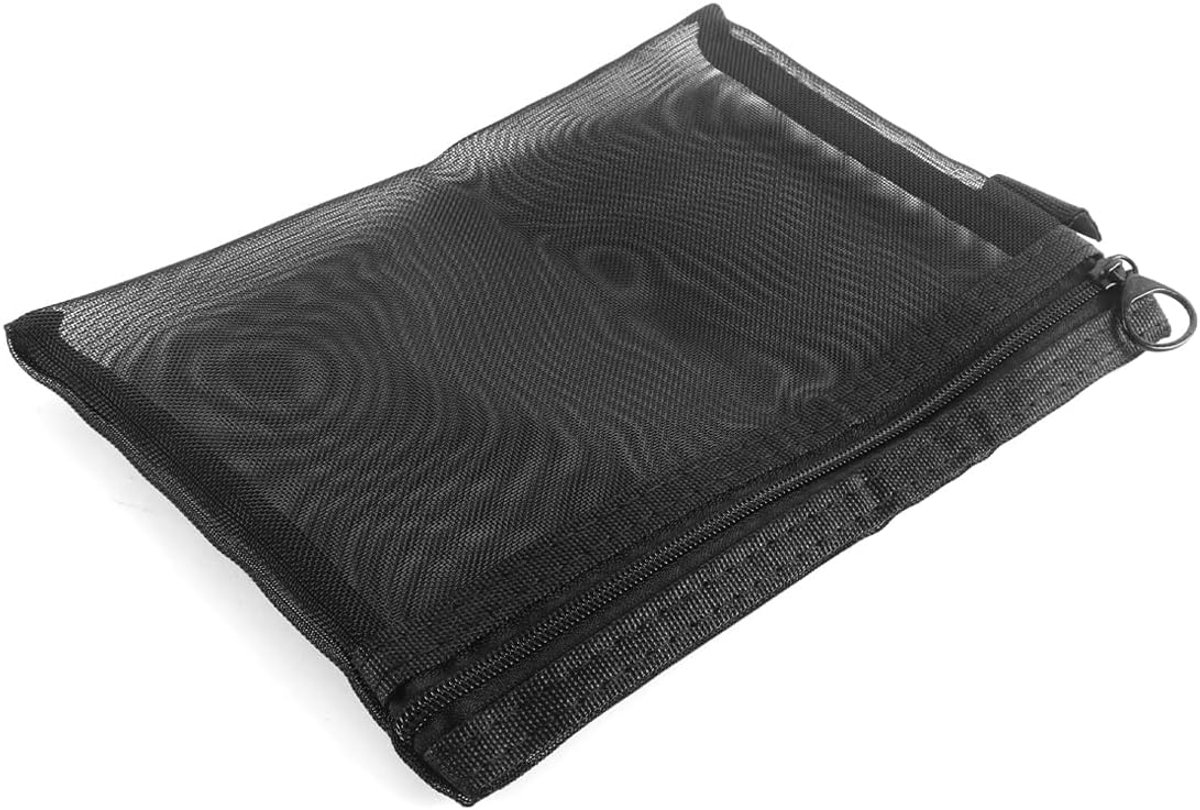 Set 4 Mesh Bags met rits - 19 x 14 cm - Zwart