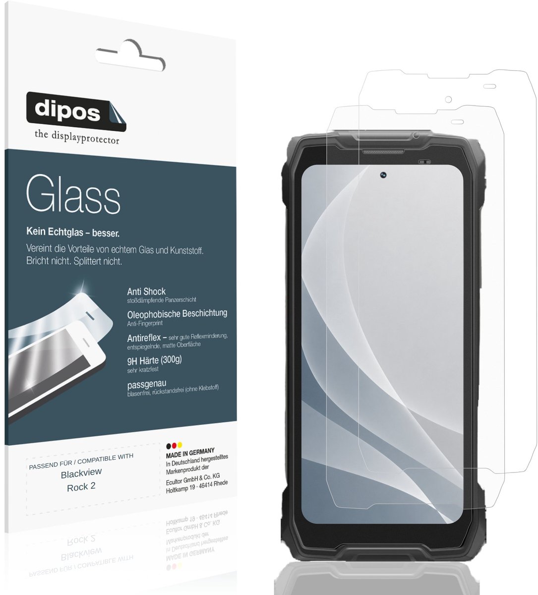 dipos – 2x Matte Pantserfolie geschikt voor Blackview Rock 2 | 9H Screenprotector