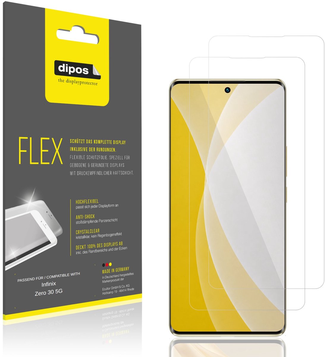 dipos – 2x Beschermfolie geschikt voor Infinix Zero 30 5G | 3D Full Cover Screenprotector | 100% Passend