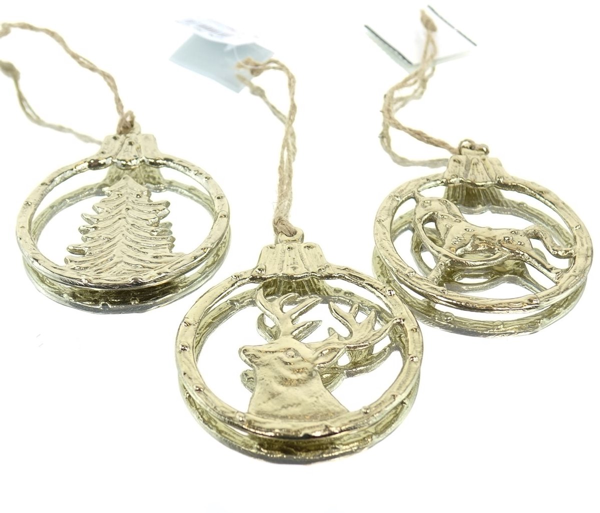 Riffelmacher Kersthanger Relief Goudkleurig 3 Motieven 7x9 cm