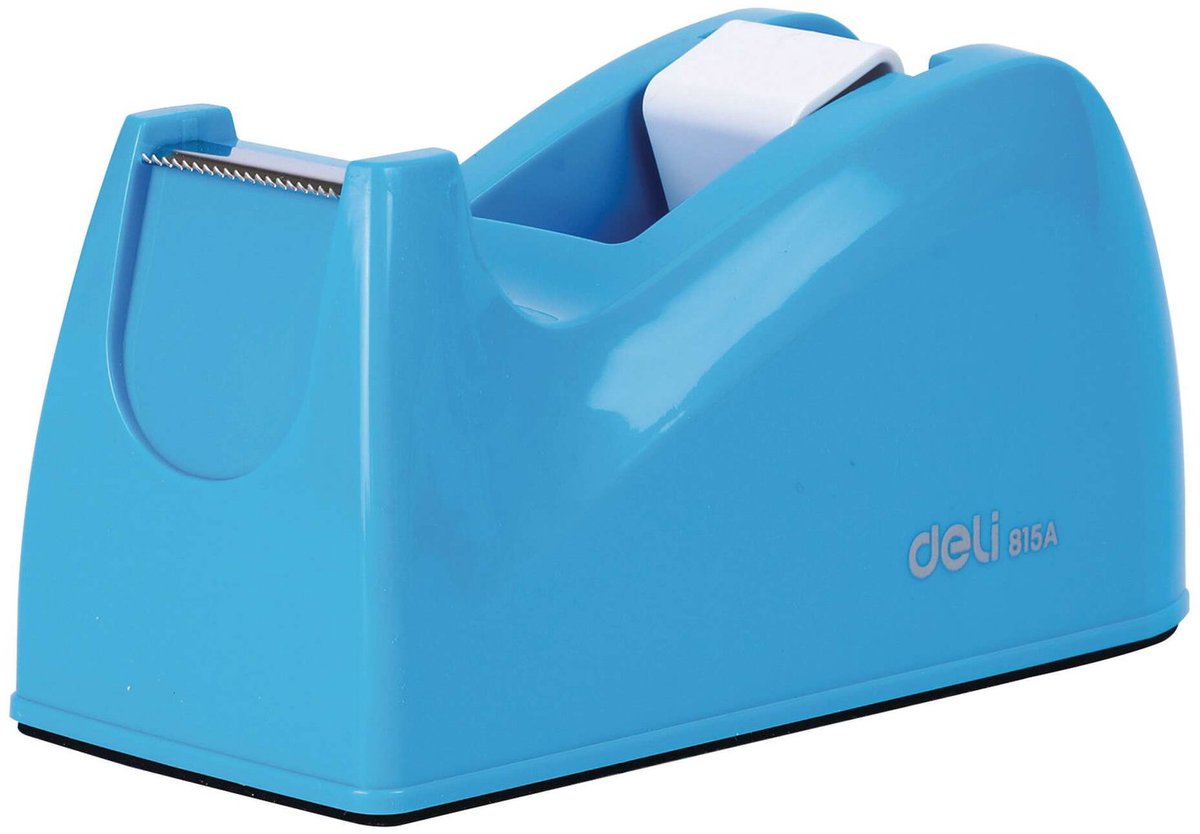 DELI Afroller voor plakband RIO 14.6 x 6.2 x 7.5 cm licht blauw