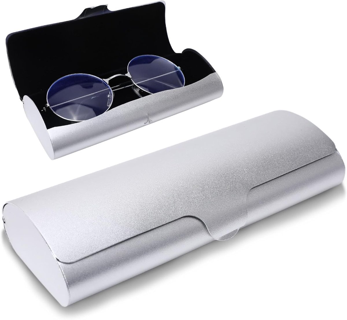 Duurzame Hardcase voor Leesbrillen van Aluminium, Beschermende Zwarte Brillenetui voor Mannen en Vrouwen