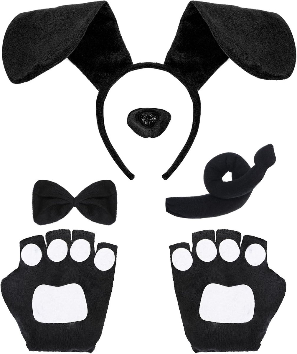Puppy Kostuum Set voor Honden met Oren, Staart en Neus - Dierenaccessoires voor Halloween en Verkleedpartijen