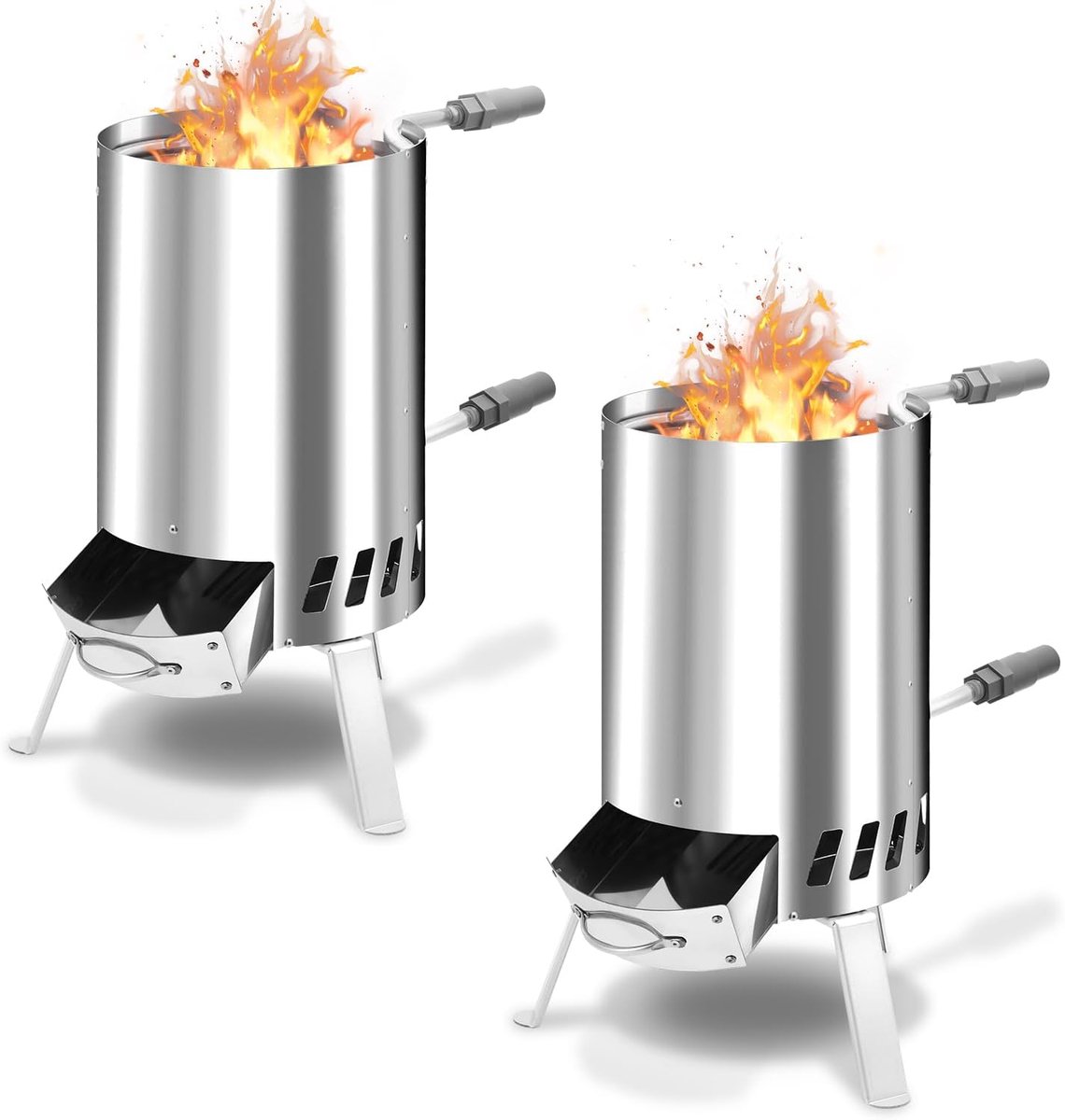 Zwembadverwarming, zwembadverwarming met vuur, zwembadverwarming, vuurton, roestvrij staal, zwembad, verwarmd, vuurbak, 32/38 mm aansluitingen, 100% roestvrij staal, met vuurvaste