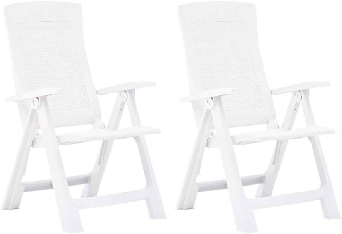 Tuinstoelen, 2 stuks, tuinstoel, buiten, kunststof, wit