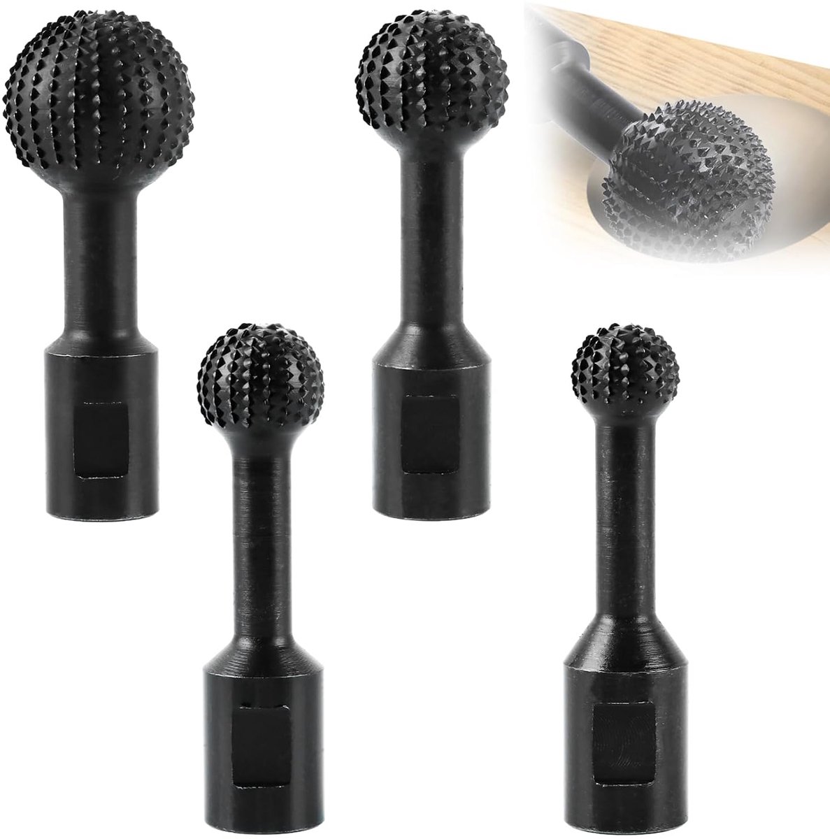 4 stuks houtfrees voor boormachine, 20/25/30/40 mm, kogelfrees, hout met M14-schroefdraad, freesschijf voor haakse slijper, hout