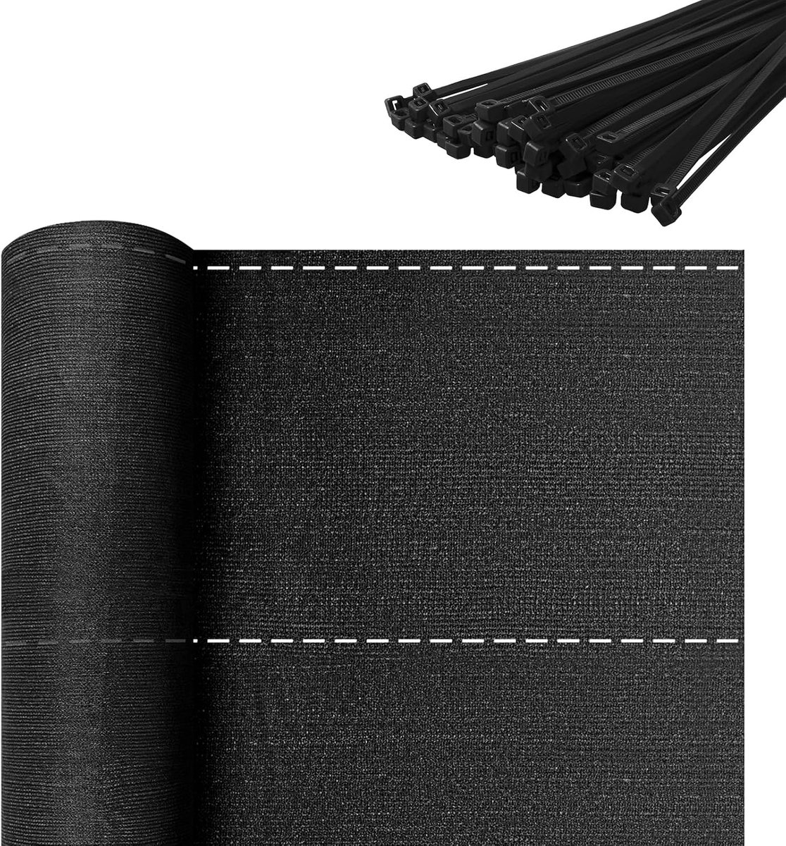 1,2 x 10 m windscherm omheining inkijkbescherming zonwering schaduwnet tennisscherm van HDPE 150 g/m² schaduwweefsel voor tuin, balkon, antraciet