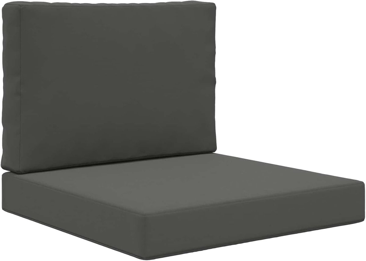 Bankkussen antraciet set van 2 voor buiten, schuimkussen met ondersteunende vulling en goede herstelkracht, moderne kussens voor terras en tuin