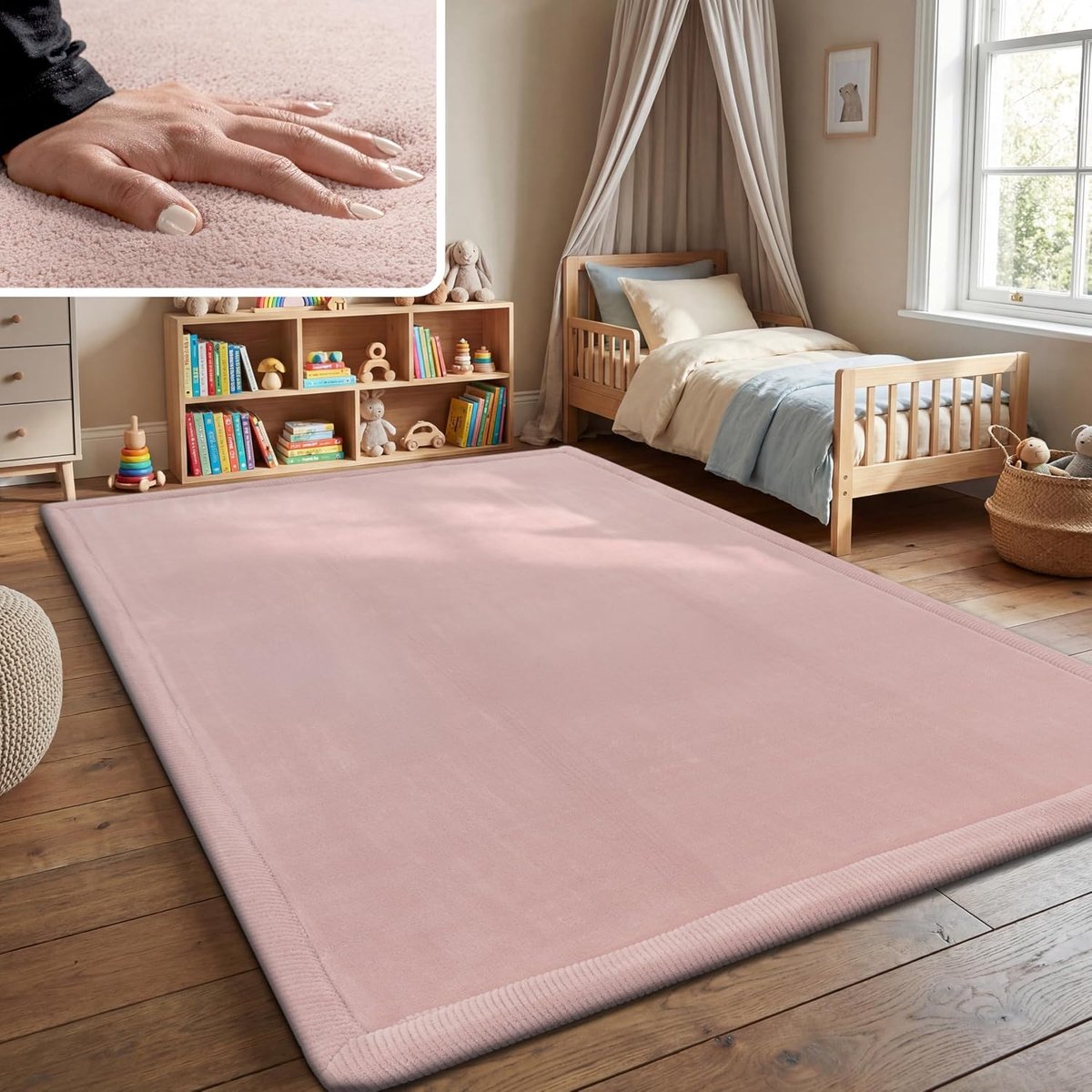 Home Tapijt Voor Kinderen Vloerkleed Kinderkamer Zacht Antislip Modern, Maat:160x220 cm, Kleur:Roze