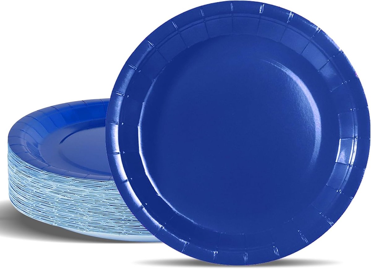 Platen, 50-Pack Wegwerp Juwel Blauwe Platen, 18 Centimeters - 7 Inch