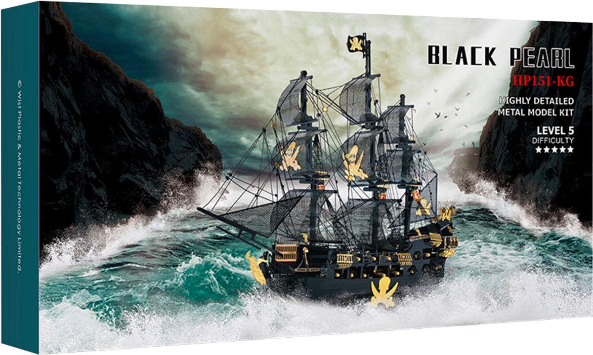 PIECECOOL - BLACK PEARL LARGE - Geronimo Games - Hobby - Metalen Model -3D Puzzel - Level 5 - 307 stukjes