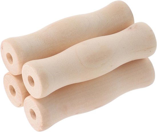 4-delige Bbq gebruiksvoorwerpen met houten handgrepen, hittebestendige antislip handgrepen voor grillen en kamperen, praktisch en duurzaam, voor keuken en outdoor-activiteiten — afbeelding 3