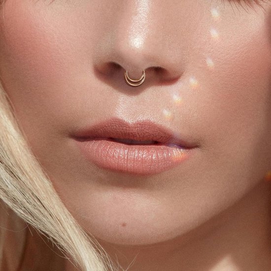Neuspiercing ring 16 g septum piercing chirurgisch staal daith conch piercing goud zilver zwart roségoud neusring dubbele segmentring clicker spetum ring helix tragus piercing oor 8/10 mm — afbeelding 2