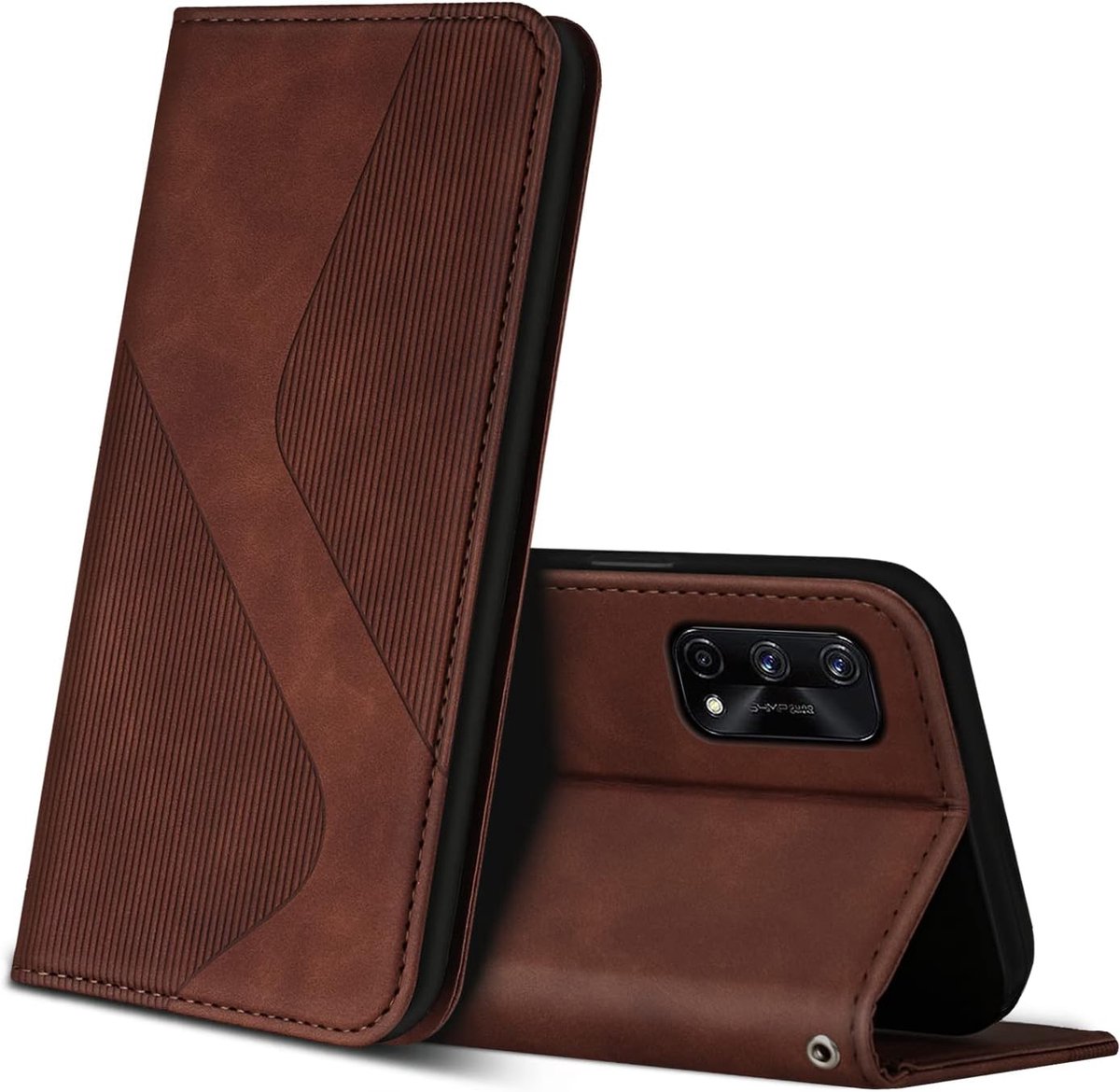 Hoesje voor Realme GT Master Edition, PU Kunstleer Bookcase Telefoonhoesjes met [Kaartsleuven] [Stand], Flip Case Beschermhoesje voor Realme GT Master Edition (Bruin)