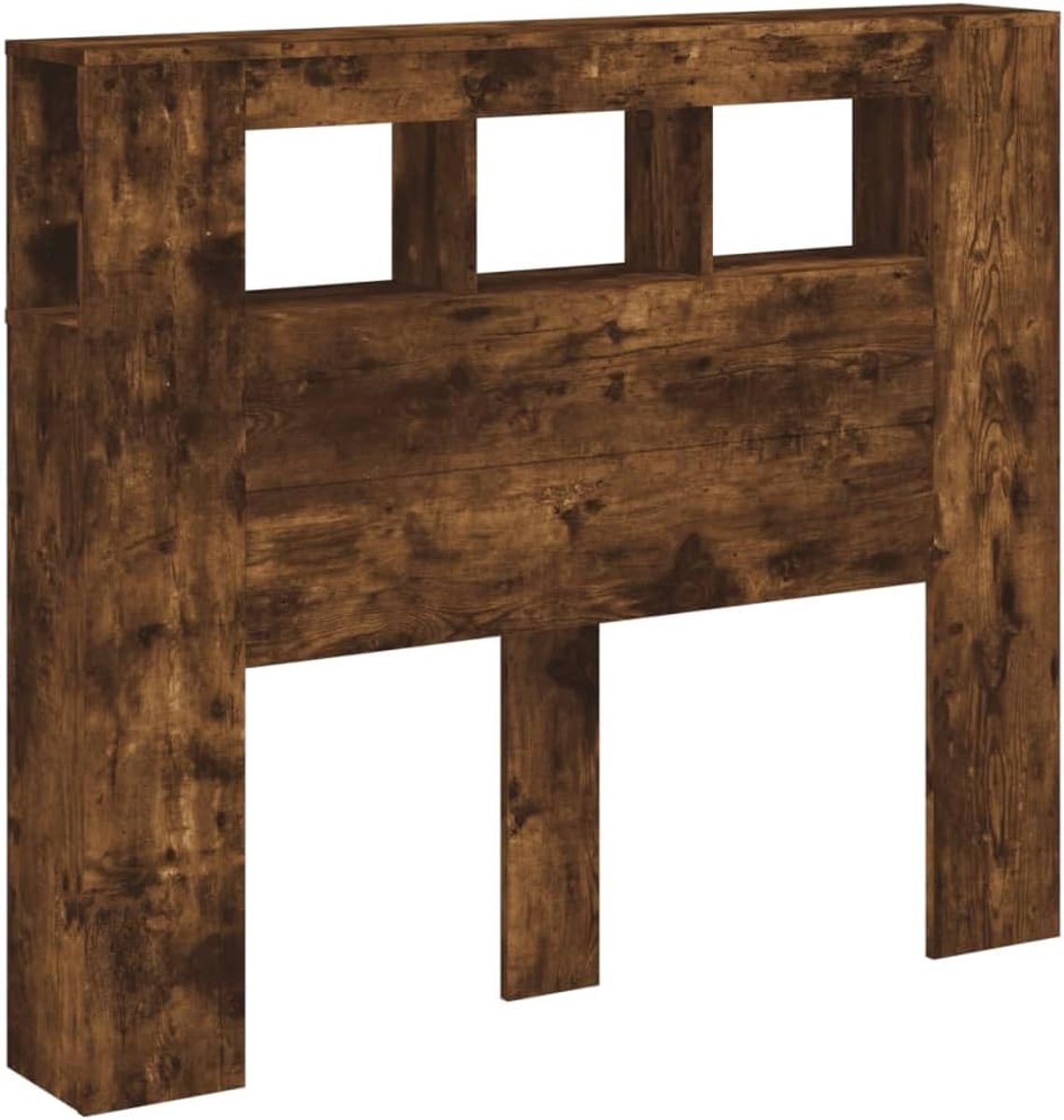 Hoofdbord, Bewerkt Houten LED-bedpaneel Hoofdborden voor Bedden, RGB LED-verlichting, Bovenrand, Slaapkamer, Lezen, Tv, Wandbevestigingsapparaat Meegeleverd (120x103,5 cm)