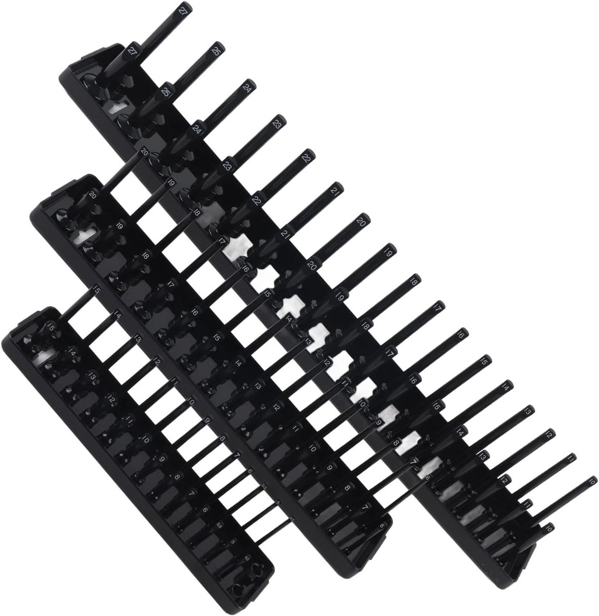 3 stuks 1/4 inch 3/8 inch 1/2 inch stopcontactenorganizer, auto reparatie gereedschapskist multifunctionele opbergset voor monteurs