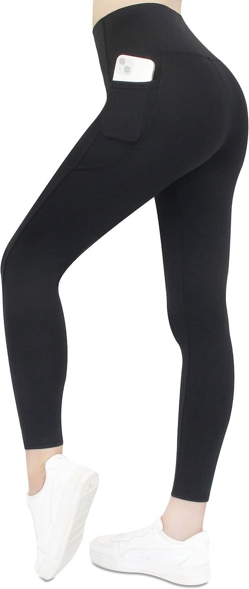 Leggings met zakken voor dames, lange sportlegging, hoge taille, yogabroek in vele kleuren, hardloopbroek met hoog comfort