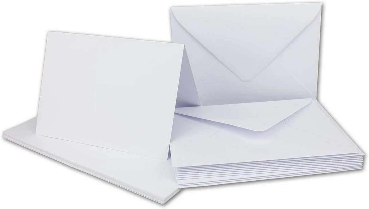 kaarten inclusief enveloppen set wit DIN A6 DIN C6 50 Stück wit A6/C6.
