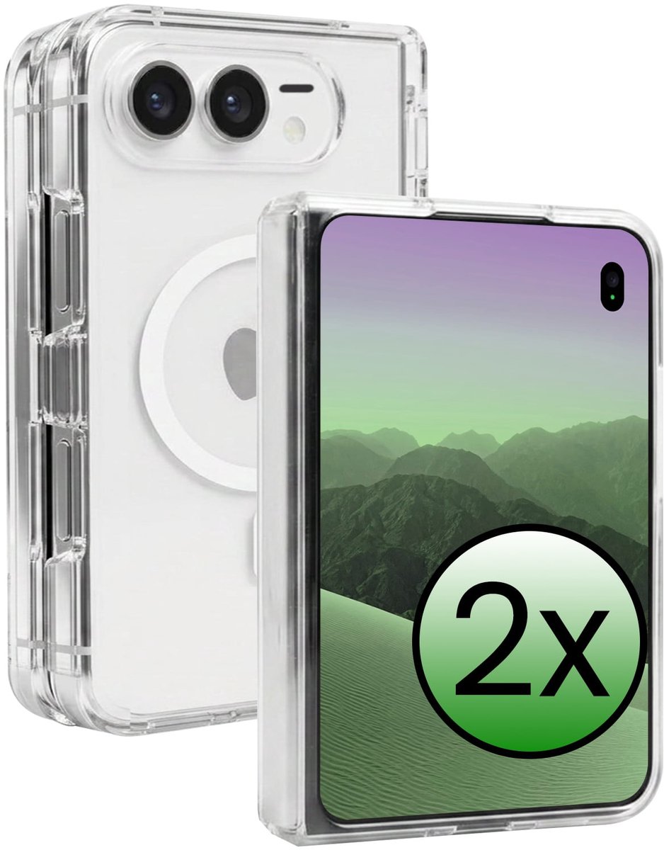 Hoesje 2 Stuks - Geschikt voor Apple iPhone Duo - Magsafe Compatible - Sterk & Shockproof - Back Cover - Shock Proof Case - Telefoon Hoes - Transparant