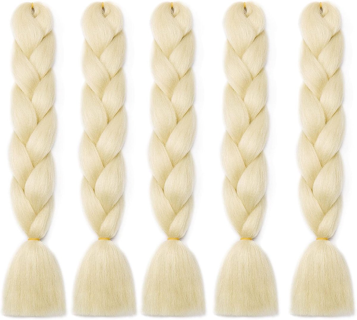 Haarextensies Jumbo Braids Kunsthaar 5 Stuks 24" Haar Vlechten Extensions Crochet Twist Box Colorful Synthetisch Haar Vlechten, Gebleekt Blond