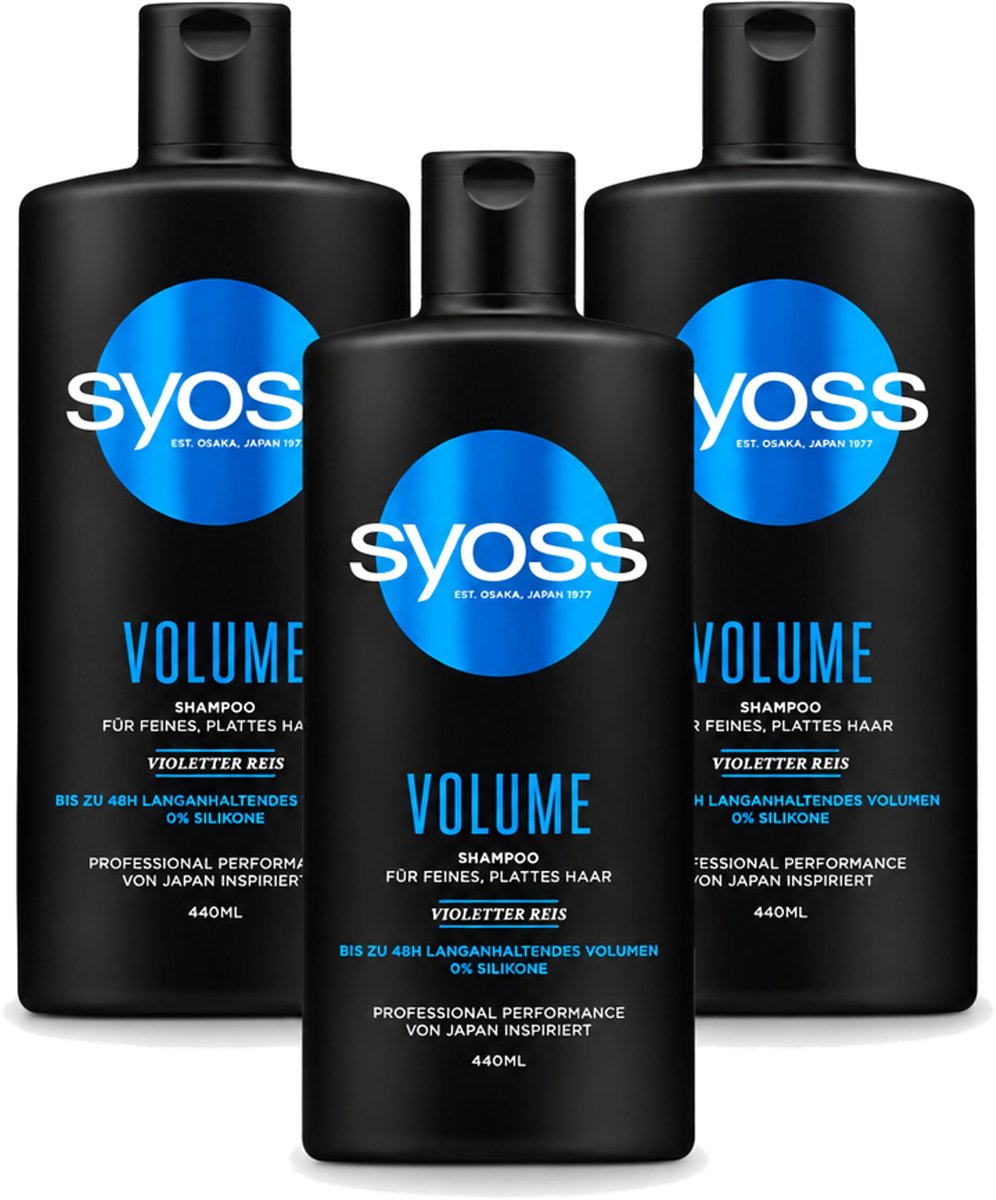 3 x Syoss – Shampoo – Volume – 440 ml - Voordeelverpakking - 3 stuks