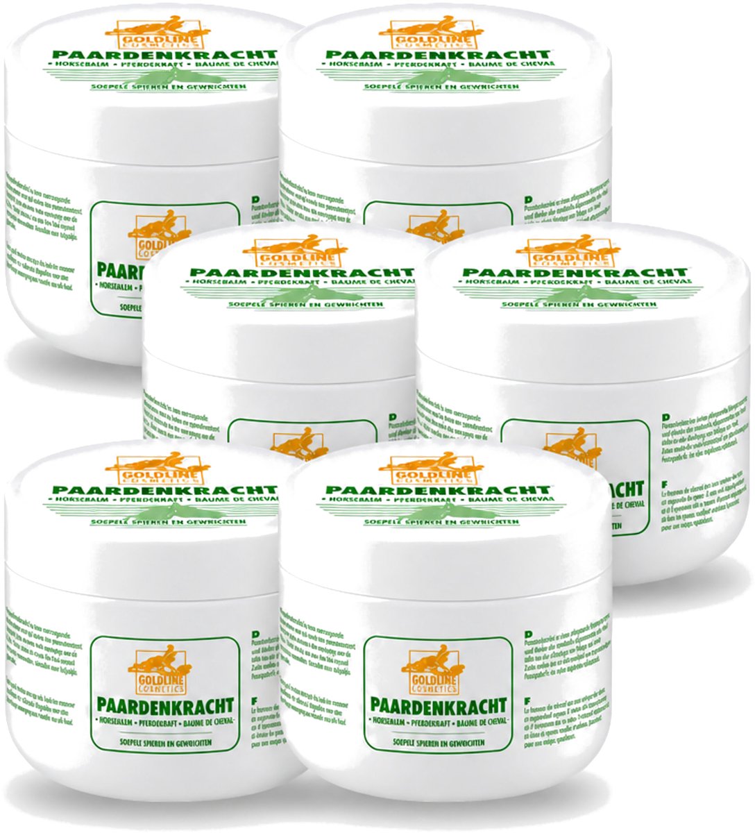6 x Goldline - Bodycrème - Paardenkracht - Herstel & Verzorging - 250 ml - Voordeelverpakking - 6 stuks