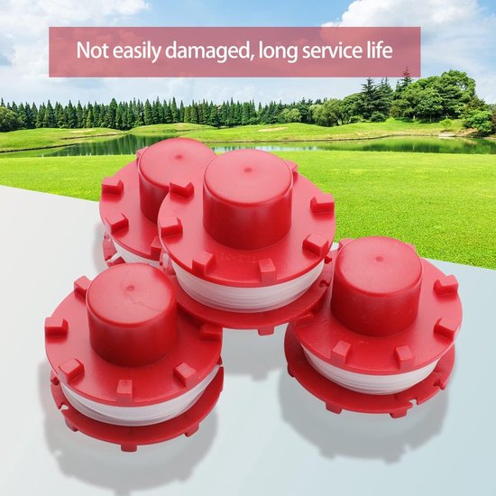 4 x draadspoel voor Einhell grastrimmer GE-CT 36/30 Li E Solo, Agillo 36/255 BL, agillo 18/200, lengte 8 m, van nylon, diameter 2 mm — afbeelding 3