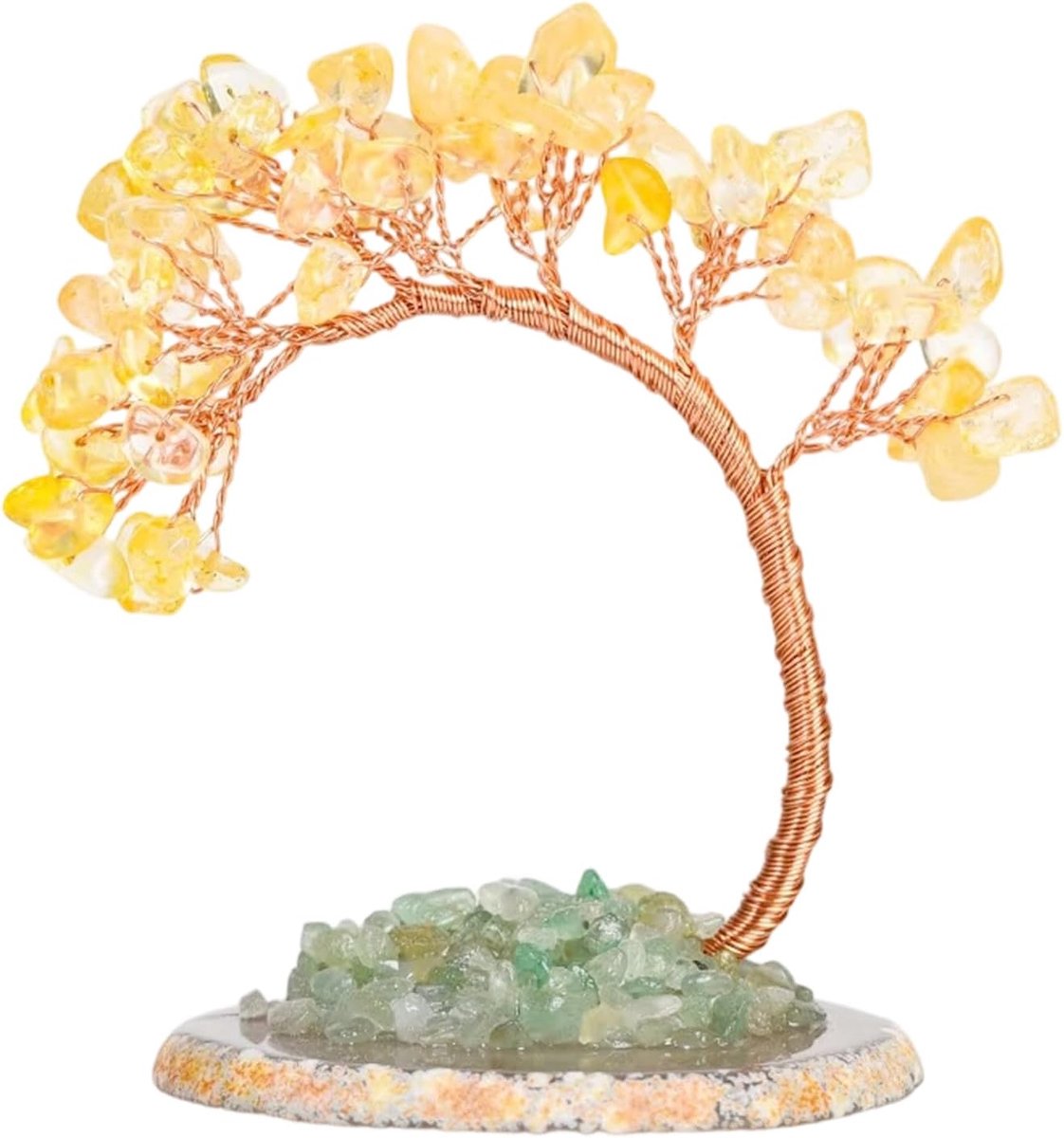 Gele kwarts levensboom, decoratie voor thuis en kantoor, decoratie voor woonkamer, elegant, decoratie voor kantoor, Feng Shui voor welvaart, woondecoratie en cadeau voor vrouwen