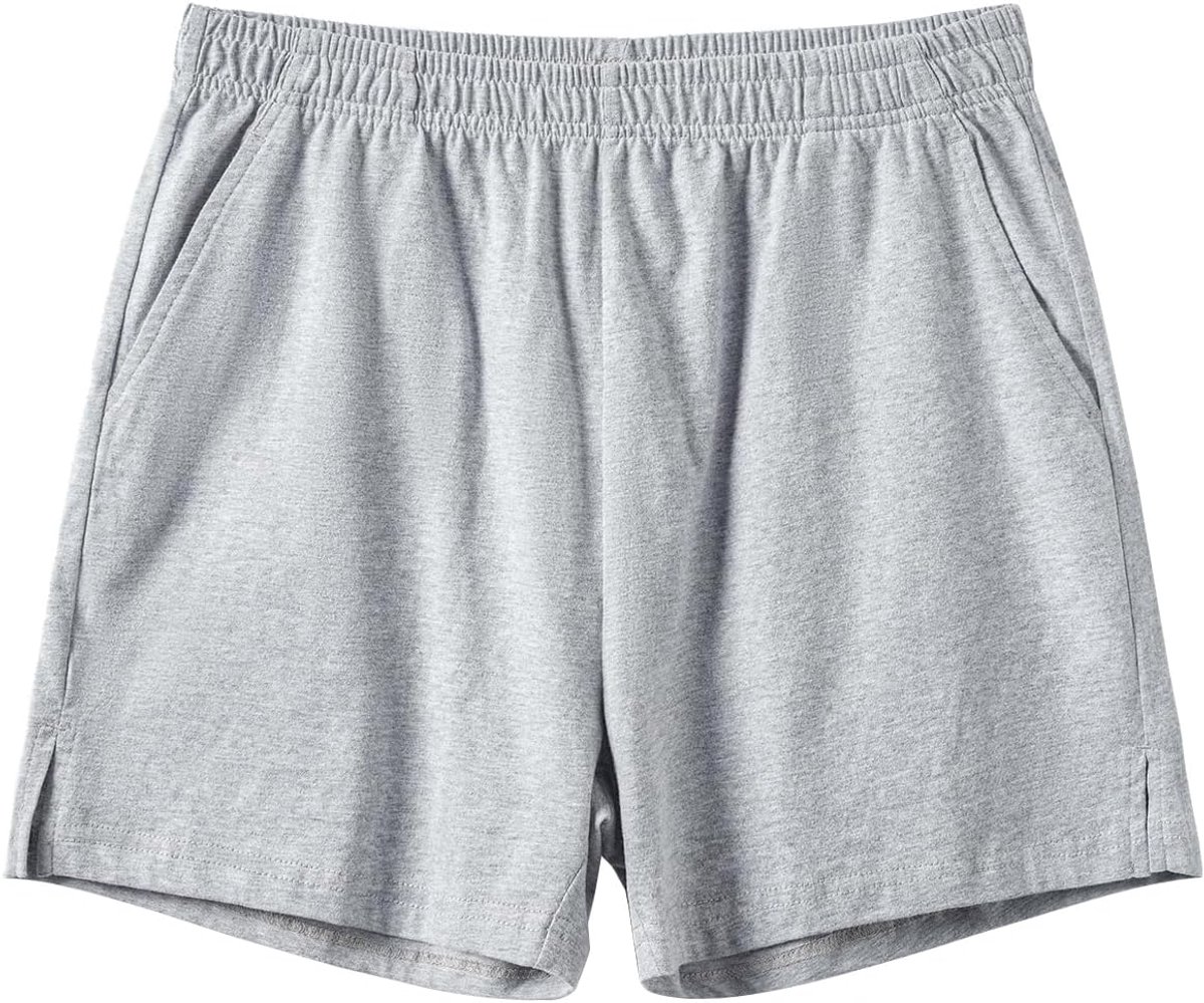 Coulee Slaapbroek voor heren, kort, katoen, 10 cm, lichte slaapshorts, korte pyjamabroek, pyjamabroek met zakken