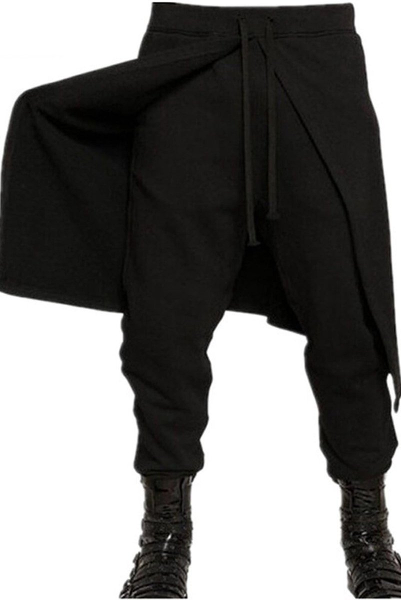 Vikingbroek voor heren, renaissance, gothic, cosplay, kostuum, zwart, met veters, piratenbroek