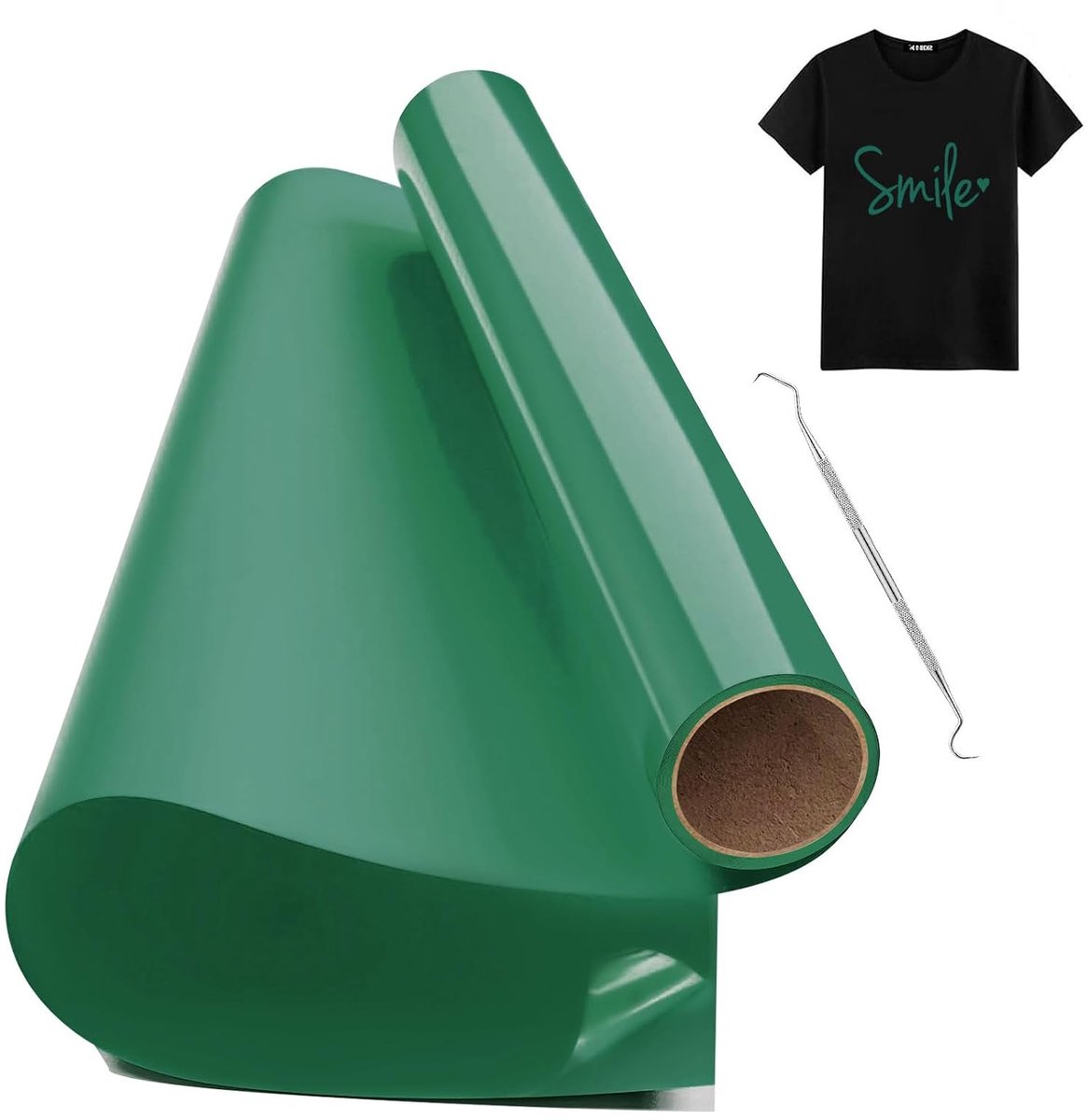 On Vinyl Groente, 30.5cm x 150cm Opstrijkbare Vinylrol Voor Stoffen met Wiedgereedschap, Heat Transfer Vinyl, Flex Folie Groente Voor T-Shirt DIY