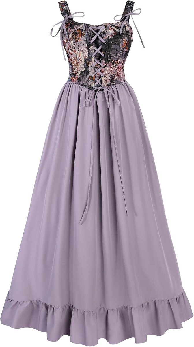 Jurk voor dames, rococo jurk, lange korsetjurk, mouwloos