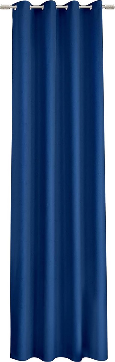 Gordijn, set van 2, blauw, 140 x 250 cm, inslagringen, ondoorzichtig, gordijn voor woonkamer en slaapkamer, 2 gordijnen