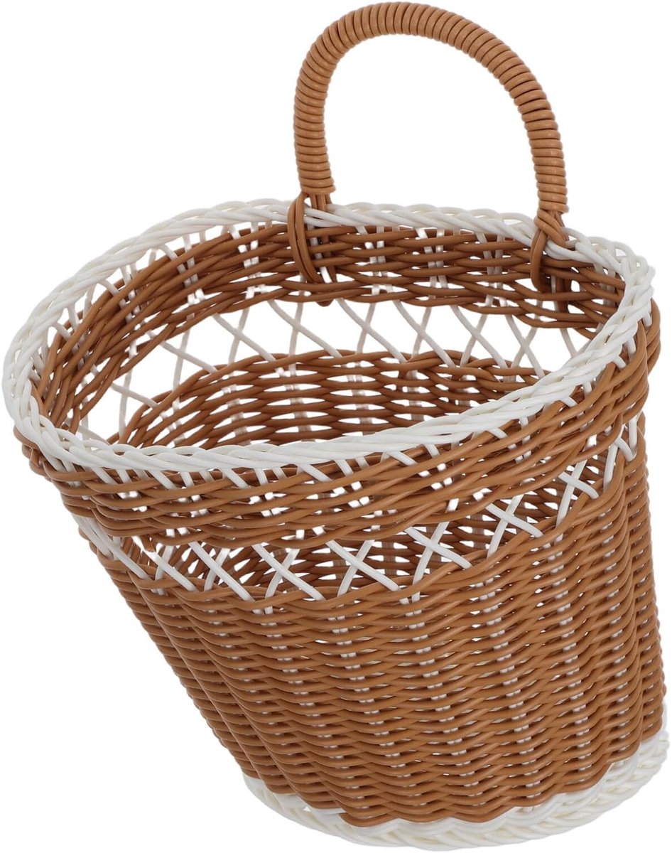 Hangende Groentemand Keuken Gevlochten Uien Aardappel Mand met Transparante Haak Decoratieve Wandopslag voor Knoflook Fruit Ruimtebesparende Ventilerende Organizer